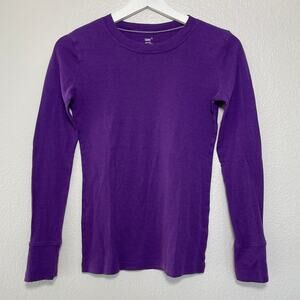 GAP Women's Purple Supersoft Longsleeve Pima Cotton Modal Blend Size Small Top